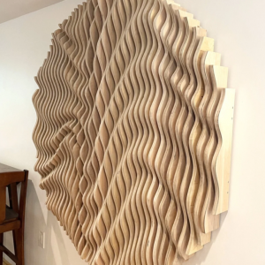 5ft Circle Parametric 3D Wave Artwork, Acoustic Panel, 60″ Dia
