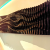 Black Parametric Wave 3D Wall Panel