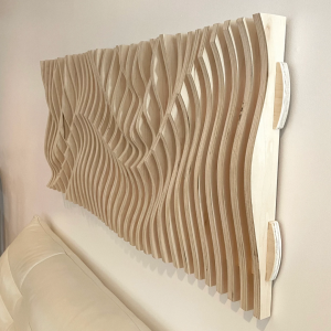 Parametric 3D Wave Wall Artwork, Acoustic Panel, 52″ x 22″ x 3″