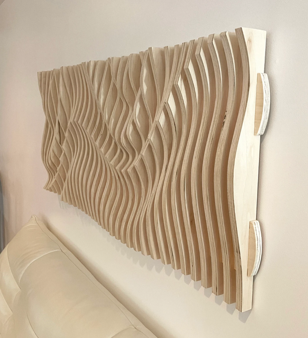 Parametric 3D Wave Wall Artwork, Acoustic Panel, 52″ x 22″ x 3″ – Audamod