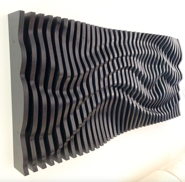 Black Parametric Wave Wall Art