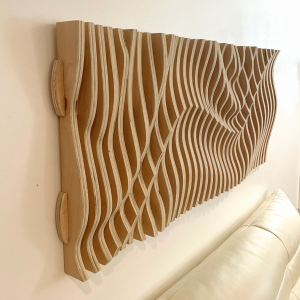 Parametric 3D Wave Wall Artwork, Acoustic Panel, 52″ x 22″ x 3″